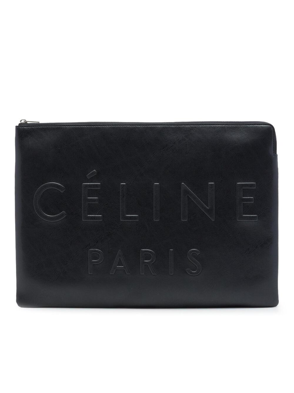 Celine Embossed Leather Logo Clutch #359001C59B